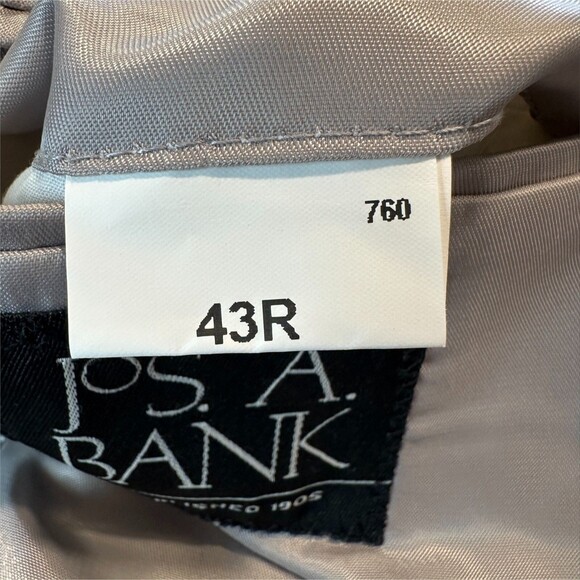 Jos. A. Bank Men's 43R Gray Wool Blazer Sport Coat Two Button Casual Suit Jacket - Picture 13 of 16